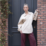 POPLIN KIMONO BLOUSE | TAUPE