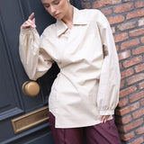 POPLIN KIMONO BLOUSE | TAUPE