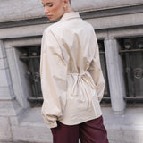 POPLIN KIMONO BLOUSE | TAUPE