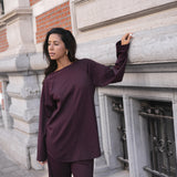 FEATHER WOOL SET | PLUM VELVET